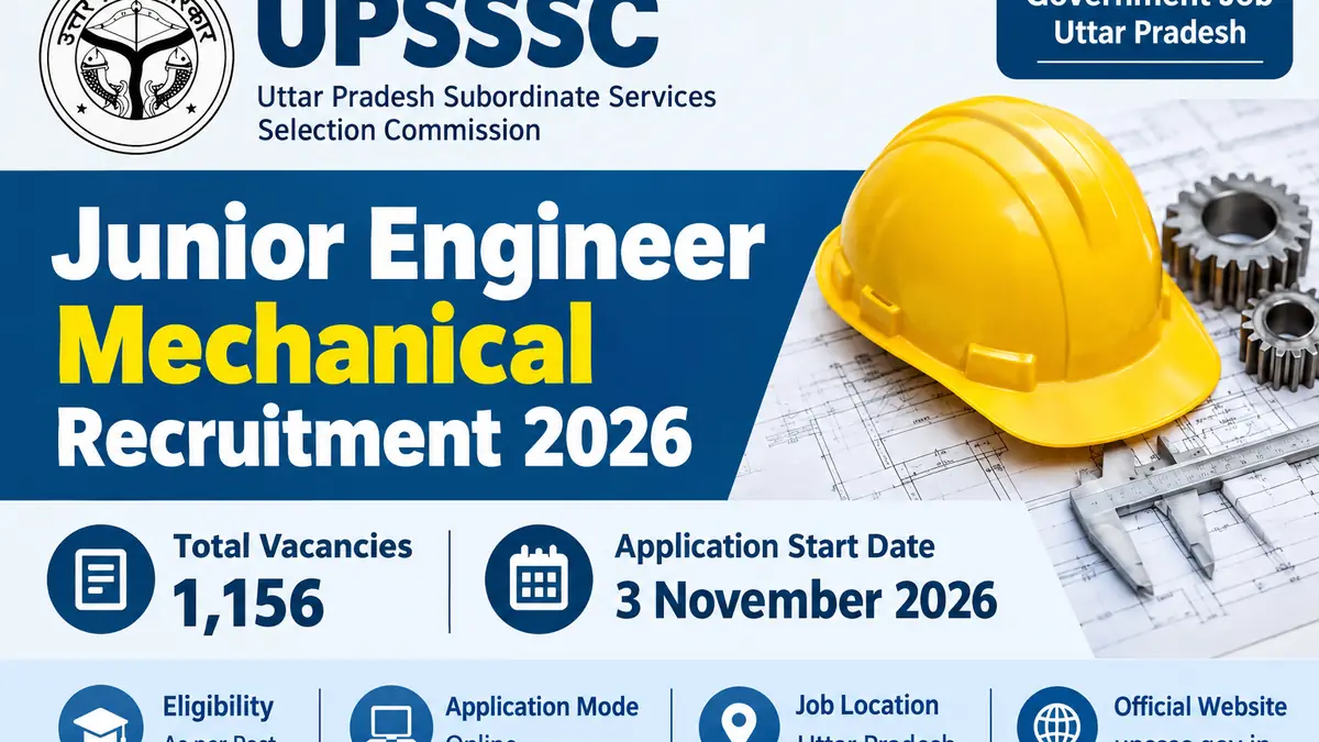UPSSSC Junior Engineer Mechanical Recruitment 2026 – Apply Online for 1156 Posts 1 upsssc-junior-engineer-mechanical-recruitment-2026